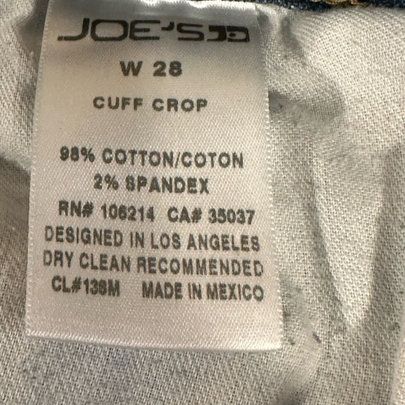 Joe’s Jeans Women’s Size‎ 28 Cuff Crop Distressed Wakley  Medium Wash Mid-Rise - Picture 8 of 11